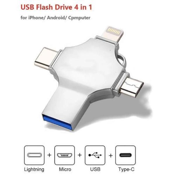 4in1 flash drive / type c / lightning/ blackberry/ USB now available  64gb
