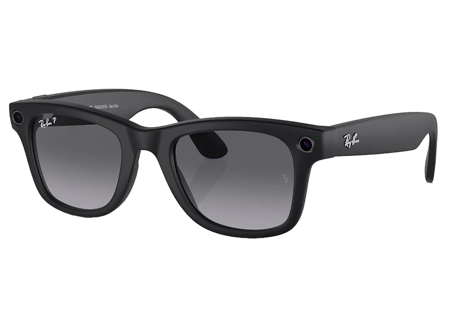 RAYBAN GLASS MATTE BLACK, L POLAR GRADIENT GRAPHITE